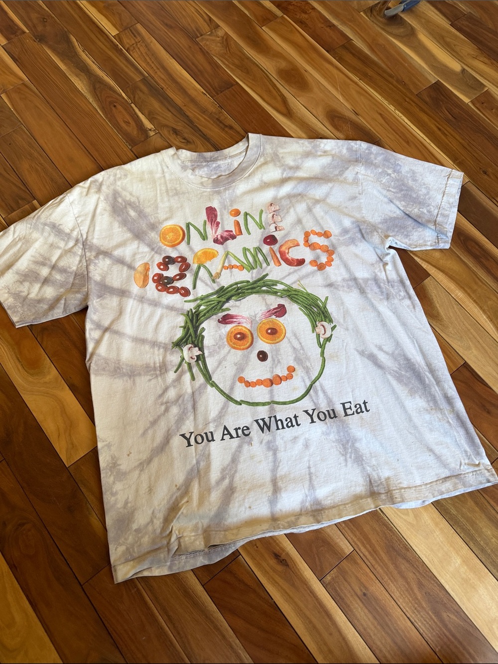 You Are What You Eat Organic Graphic Tee - White Tie-Dye